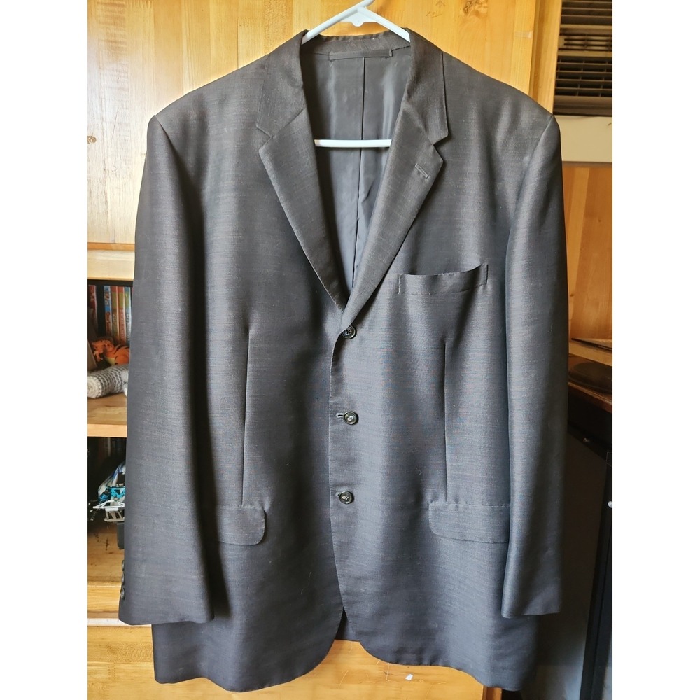 VTG Chung Hang Hong Kong Charcoal Gray Blazer Sport Coat 3-Button Wool Jacket